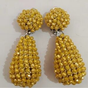 Yellow Beaded Drop Earrings - Women Jewelry